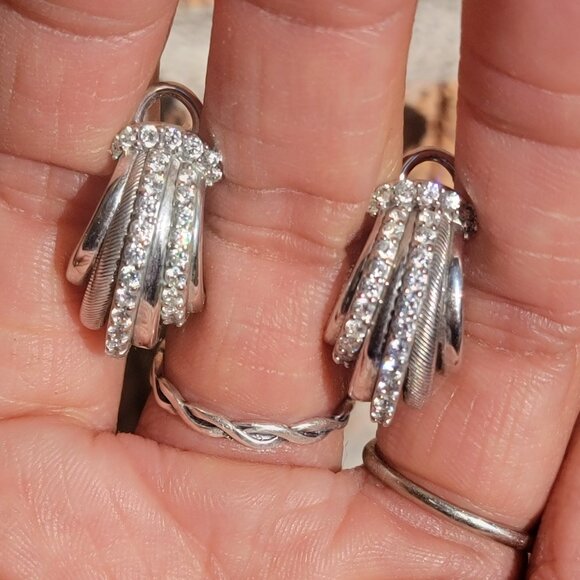 *RARE* Old Judith Ripka JR piece 925 sterling silver glamorous ribbed different - Picture 3 of 16